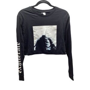 Divided Size Small Crop Black Long Sleeve  Top. Preloved